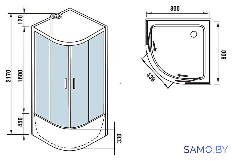 Душевая кабина WeltWasser WW500 Halle 801 - Изображение №10 — Интернет-магазин samo.by
