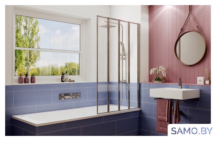 Стеклянная шторка для ванны Ambassador Bath Screens 16041111R 100 - Изображение №2 — Интернет-магазин samo.by