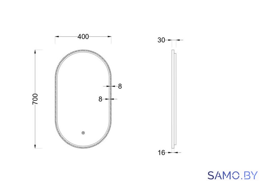  Roxen Зеркало Grown 510200-70B 40x70 - Изображение №7 — Интернет-магазин samo.by