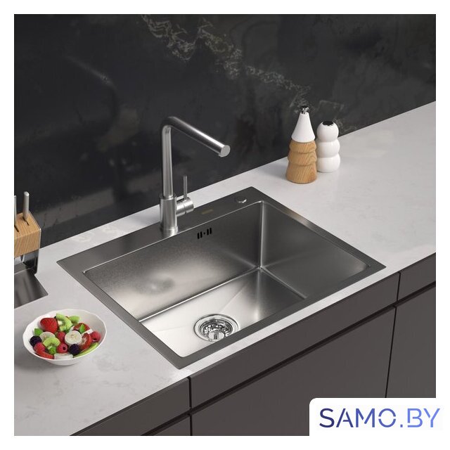 Кухонная мойка ARFEKA Eco AR 600*500 Satin Decor Volcanic Rock - Изображение №1 — Интернет-магазин samo.by