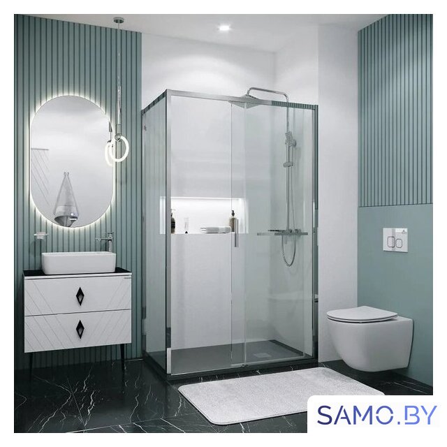 Душевой уголок Grossman Style 100x90x195 120.K33.05.1090.10.00 (хром/прозрачное стекло) - Изображение №8 — Интернет-магазин samo.by
