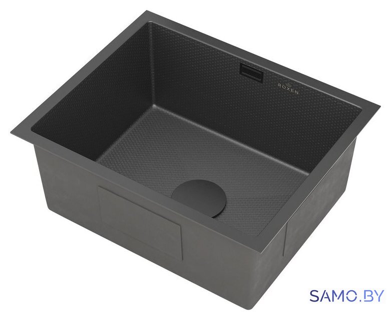 Кухонная мойка Roxen Uno 560210-54BS под столешницу графит/текстурная поверхность (ролл-мат, дозатор, сифон) - Изображение №5 — Интернет-магазин samo.by