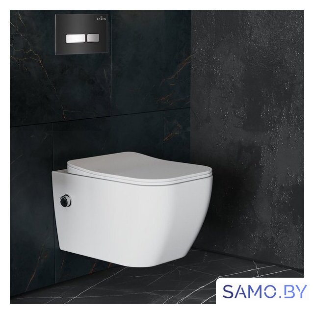 Унитаз подвесной Roxen Cube Bidet One Rimless 6 в 1 StounFix Dual Fresh 649838 (чёрное стекло) - Изображение №11 — Интернет-магазин samo.by