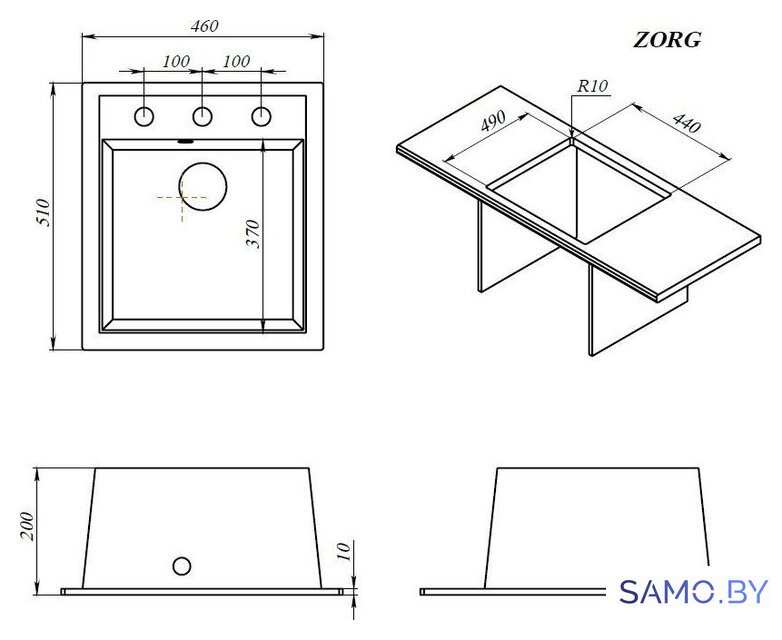 Кухонная мойка ZorG Rock 46 Premium alumetallic - Изображение №3 — Интернет-магазин samo.by