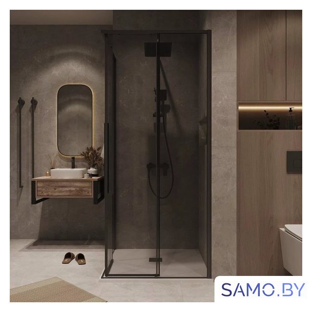 Душевой уголок Grossman Galaxy 100x90x195 300.K33.01.1090.21.10 (черный матовый/тонированное стекло) - Изображение №9 — Интернет-магазин samo.by