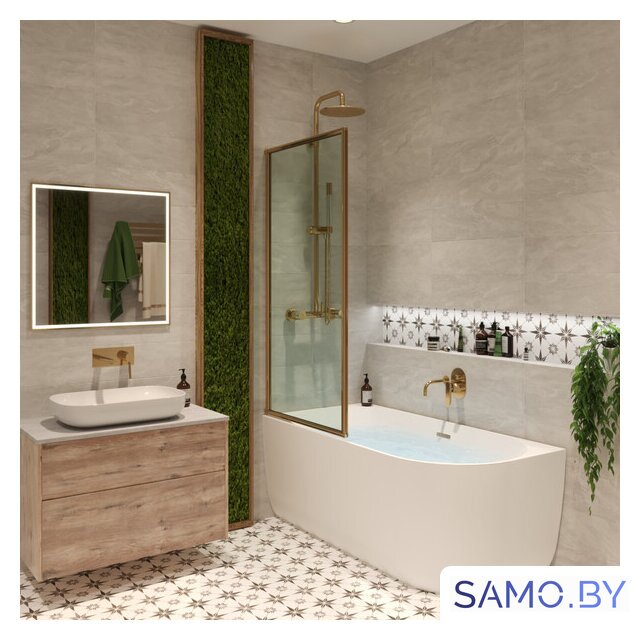 Ванна Wellsee Belle Spa 150x75 235701001 (пристенная ванна (левая) белый глянец, экран, каркас, сифон-автомат хром) - Изображение №8 — Интернет-магазин samo.by