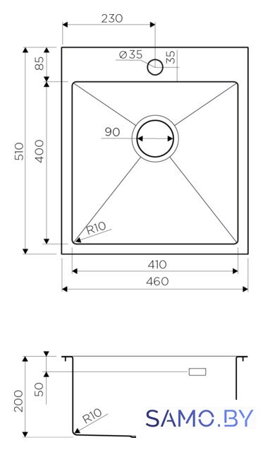 Кухонная мойка Omoikiri Akisame 46 IN - Изображение №2 — Интернет-магазин samo.by