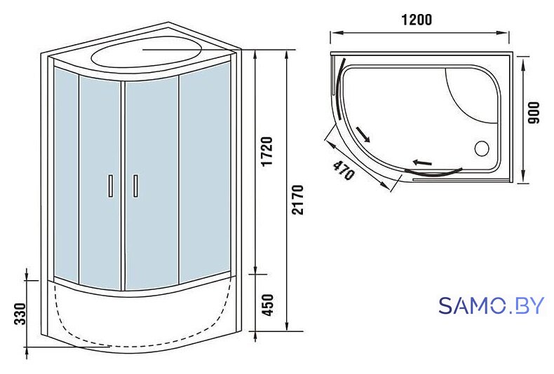 Душевая кабина WeltWasser WW500 Halle 1204 R - Изображение №16 — Интернет-магазин samo.by