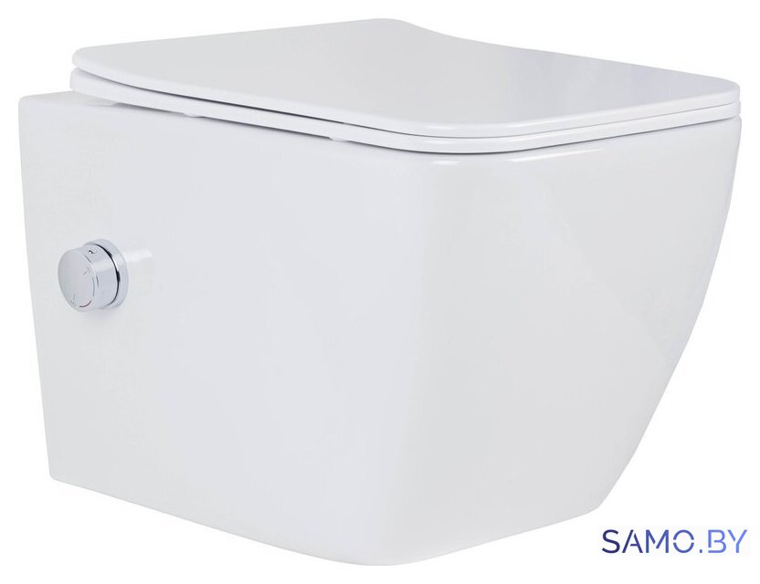 Унитаз подвесной Roxen Cube bidet в комплекте с инсталляцией StounFix Dual Fresh 6 в 1 966682 (кнопка: бежевый) - Изображение №5 — Интернет-магазин samo.by