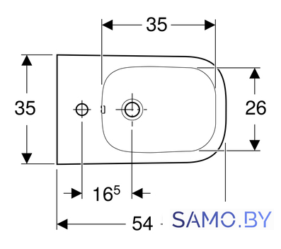Биде Geberit Smyle Square 500.209.01.1 - Изображение №2 — Интернет-магазин samo.by