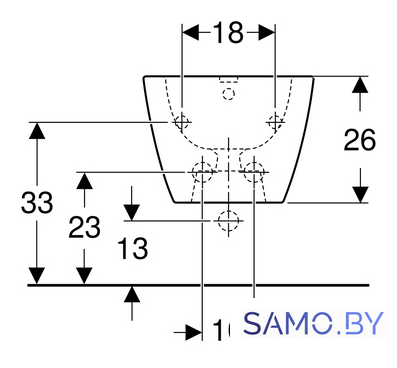 Биде Geberit Smyle Square 500.209.01.1 - Изображение №3 — Интернет-магазин samo.by