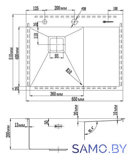 Кухонная мойка Omoikiri Akisame 65-LG-R 4973084 (светлое золото) - Изображение №2 — Интернет-магазин samo.by