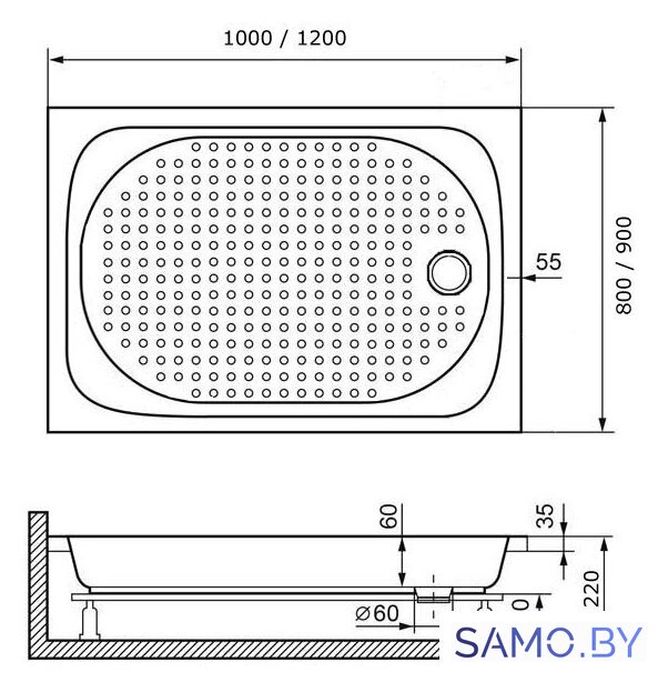 Душевой поддон RGW LUX/TN 120х80 - Изображение №2 — Интернет-магазин samo.by