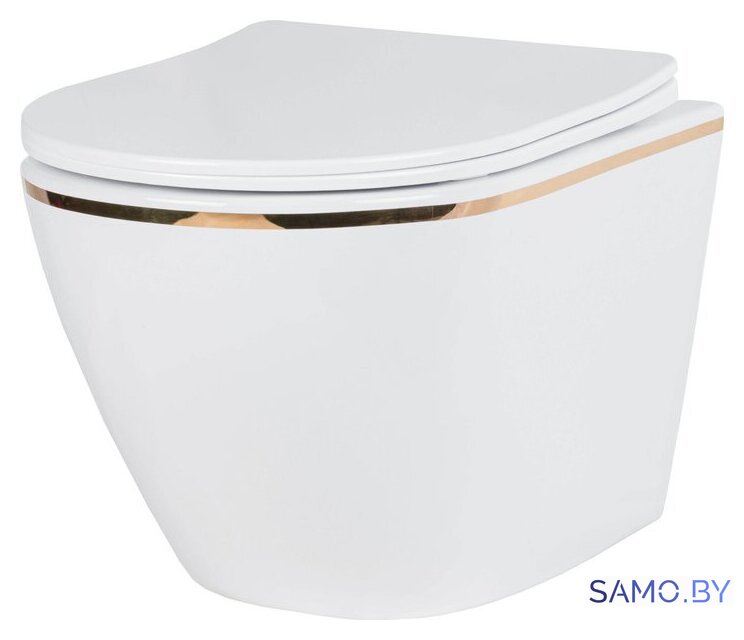 Унитаз подвесной Roxen Antares Gold в комплекте с инсталляцией StounFix Dual Fresh 6 в 1 728092 (кнопка: белый глянец) - Изображение №5 — Интернет-магазин samo.by