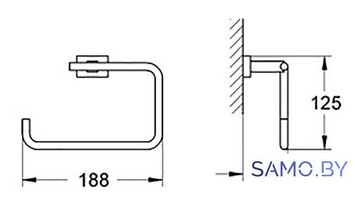 Держатель для полотенца Grohe Essentials Cube 40510001 - Изображение №2 — Интернет-магазин samo.by