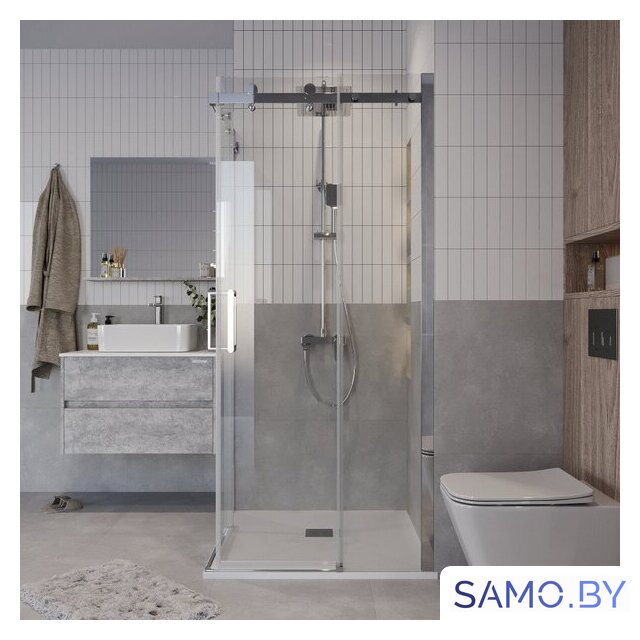 Душевой уголок Grossman Classic 100x100x195 300.K33.04.1010.10.00 (хром/прозрачное стекло) - Изображение №8 — Интернет-магазин samo.by