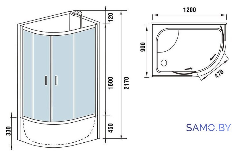 Душевая кабина WeltWasser WW500 Halle 1201 L - Изображение №10 — Интернет-магазин samo.by