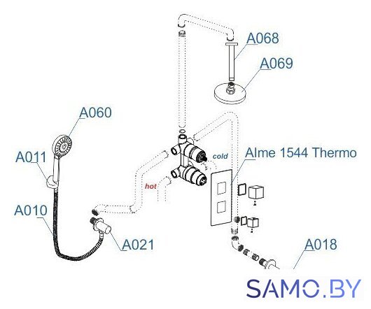 Душевая система  Wasserkraft A171568 - Изображение №7 — Интернет-магазин samo.by