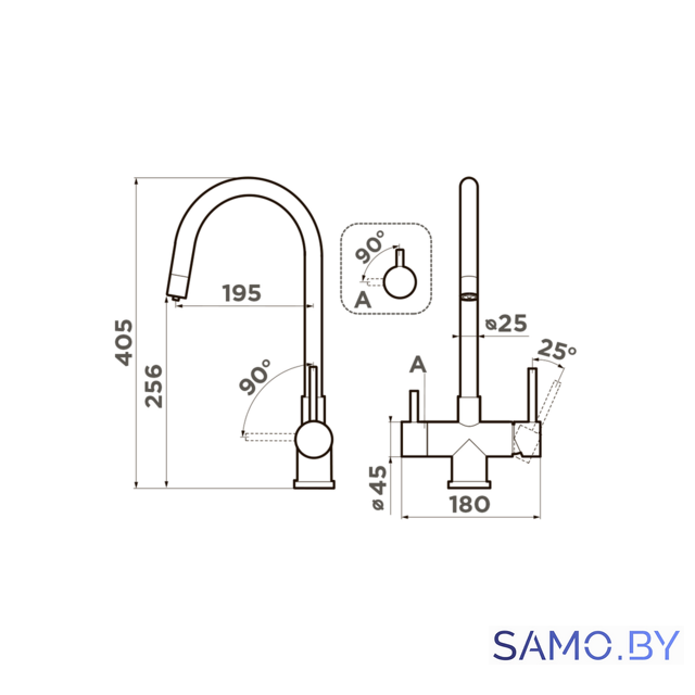 Смеситель Omoikiri Akita-GB 4994354 (графит) - Изображение №6 — Интернет-магазин samo.by