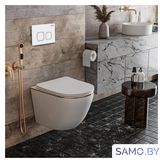 Унитаз подвесной Roxen Antares Gold в комплекте с инсталляцией StounFix Dual Fresh 6 в 1 807054 (кнопка: белый глянец) - Изображение №11 — Интернет-магазин samo.by