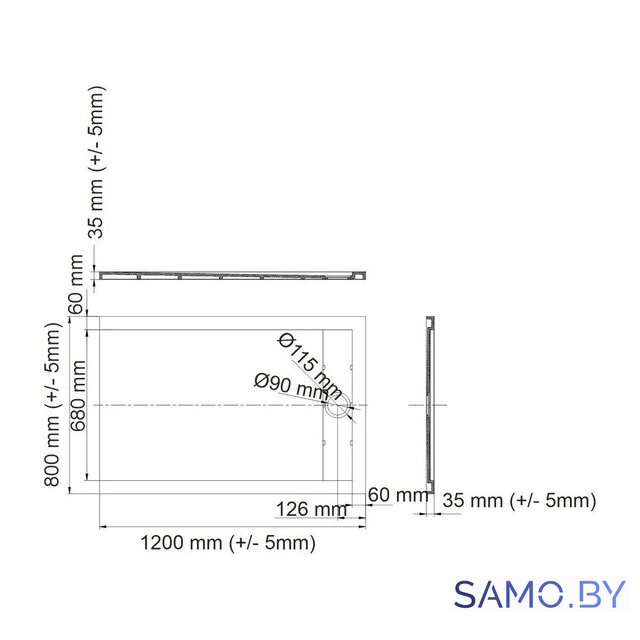 Душевой поддон Wasserkraft Wiese 84T06 - Изображение №2 — Интернет-магазин samo.by