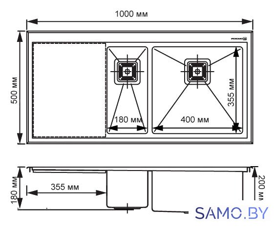 Кухонная мойка Omoikiri Akisame 100-2-LG-R 4973090 (светлое золото) - Изображение №2 — Интернет-магазин samo.by