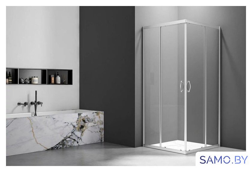Душевой уголок Veconi 80x80 RV101-80-01-C5 (стекло прозрачное/хром) - Изображение №2 — Интернет-магазин samo.by