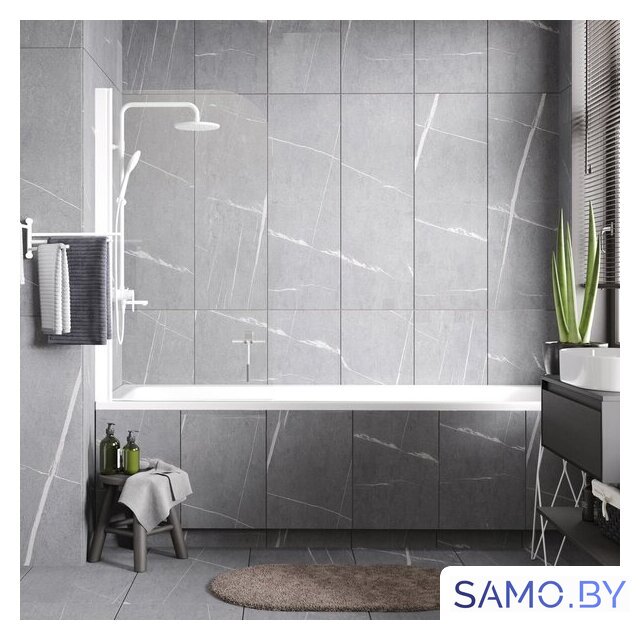 Стеклянная шторка для ванны Wasserkraft Leine 35P01-80WHITE - Изображение №1 — Интернет-магазин samo.by