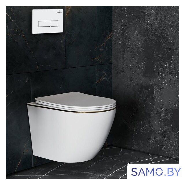 Унитаз подвесной Roxen Antares Gold в комплекте с инсталляцией StounFix Dual Fresh 6 в 1 850609 (кнопка: белый глянец) - Изображение №10 — Интернет-магазин samo.by
