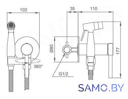 Гигиенический душ Gappo G7206-9 - Изображение №2 — Интернет-магазин samo.by