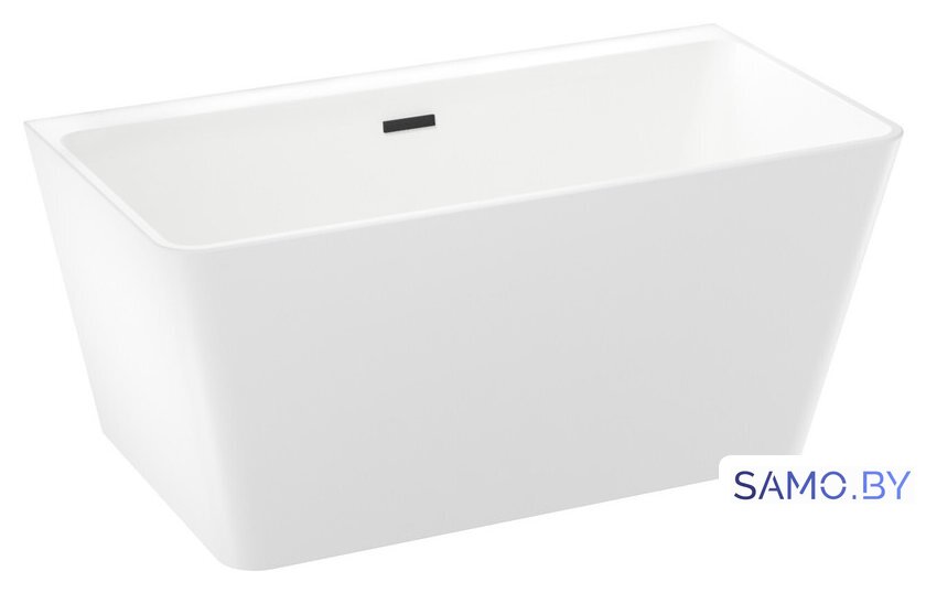 Ванна Wellsee Graceful Pro 140x74 230901003 (отдельностоящая ванна белый глянец, экран, ножки, сифон-автомат матовый черный) - Изображение №2 — Интернет-магазин samo.by