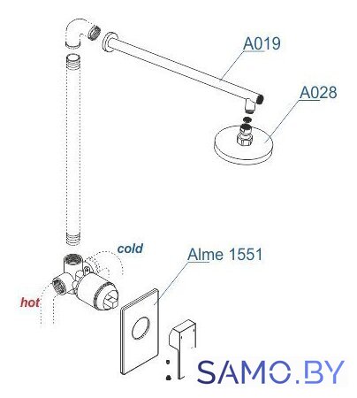 Душевая система  Wasserkraft A12528 - Изображение №4 — Интернет-магазин samo.by