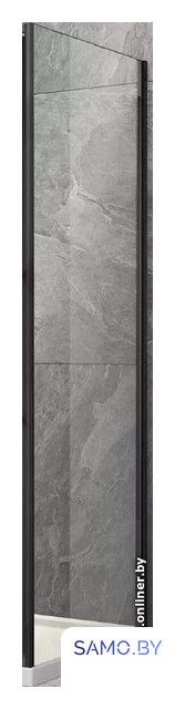 Душевая стенка Veconi 90x195 KP12B-90-01-C7 (стекло прозрачное/черный) - Изображение №1 — Интернет-магазин samo.by