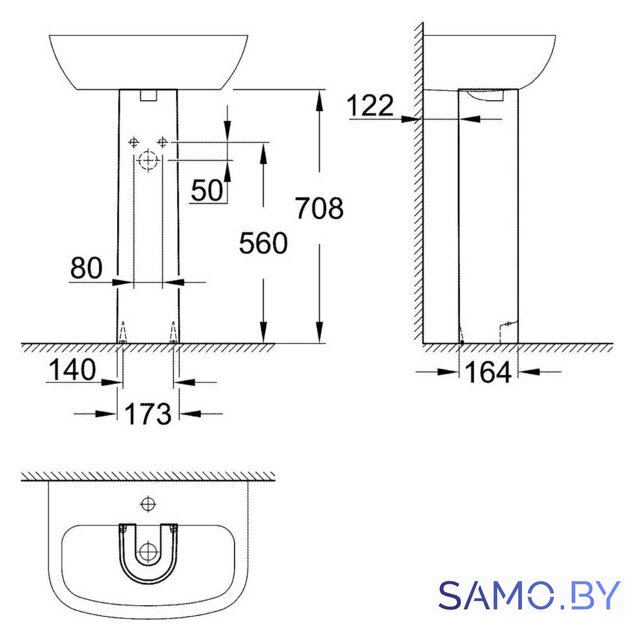 Пьедестал для умывальника Grohe 39425000 - Изображение №3 — Интернет-магазин samo.by