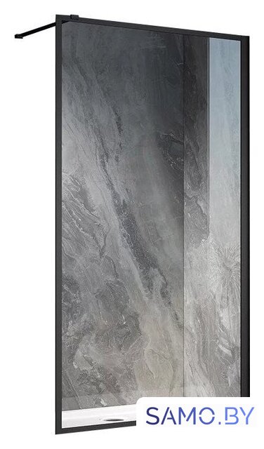 Душевая стенка Veconi 110x200 KR81B-110-01-C8 (стекло прозрачное/черный) - Изображение №1 — Интернет-магазин samo.by