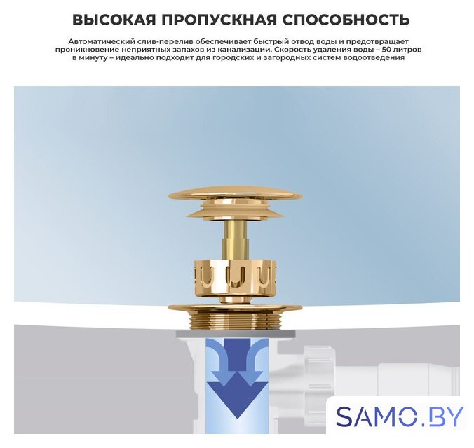 Сифон Wellsee Useful Extras 231915000 (белый/золото) - Изображение №6 — Интернет-магазин samo.by