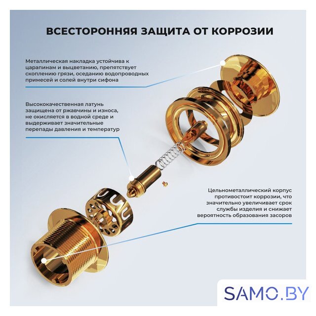 Сифон Wellsee Useful Extras 231915000 (белый/золото) - Изображение №3 — Интернет-магазин samo.by
