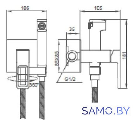Гигиенический душ Gappo G7217-3 - Изображение №2 — Интернет-магазин samo.by