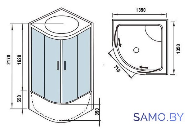Душевая кабина WeltWasser WW500 Emmer 13555 - Изображение №14 — Интернет-магазин samo.by