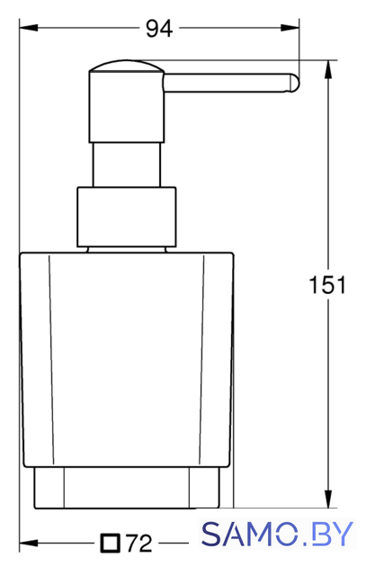 Дозатор для жидкого мыла Grohe Selection Cube 40805000 - Изображение №3 — Интернет-магазин samo.by