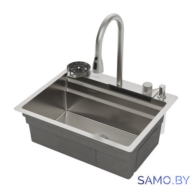 Кухонная мойка Roxen Stage Plus 560250-60 многофункциональная 8 в 1 (60*48/сатин) - Изображение №4 — Интернет-магазин samo.by