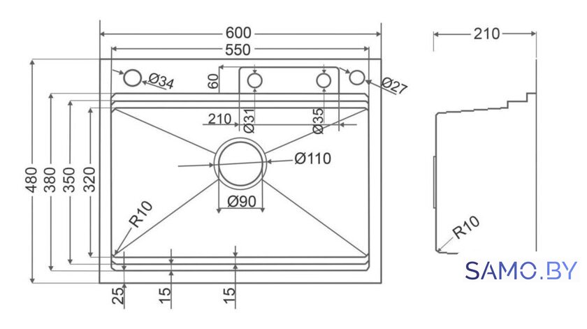 Кухонная мойка Roxen Stage Plus 560250-60 многофункциональная 8 в 1 (60*48/сатин) - Изображение №22 — Интернет-магазин samo.by
