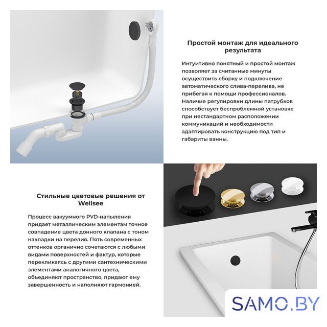 Сифон Wellsee Useful Extras 231914000 (белый/матовый черный) - Изображение №5 — Интернет-магазин samo.by