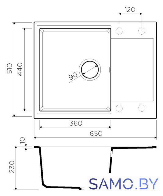 Кухонная мойка Omoikiri Daisen 65 BL - Изображение №2 — Интернет-магазин samo.by