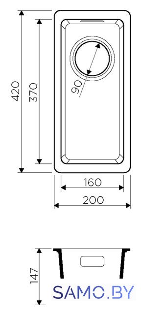 Кухонная мойка Omoikiri Kata 20-U GR - Изображение №2 — Интернет-магазин samo.by