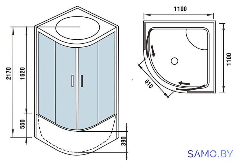 Душевая кабина WeltWasser WW500 Emmer 11055 - Изображение №14 — Интернет-магазин samo.by