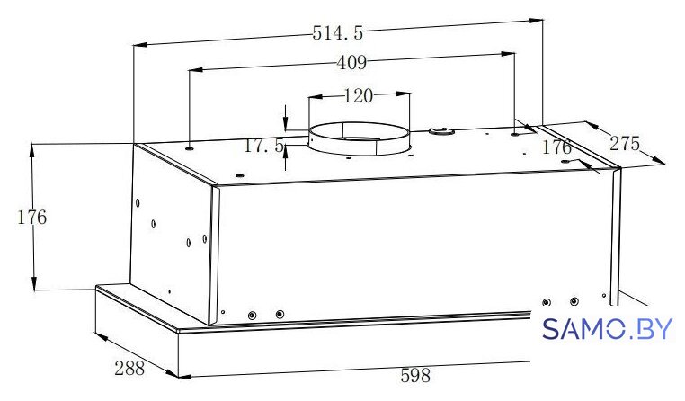 Кухонная вытяжка ZorG Platino 1030 60 S (белый) - Изображение №4 — Интернет-магазин samo.by