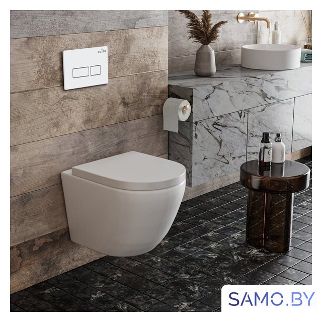 Унитаз подвесной Roxen Antares в комплекте с инсталляцией StounFix Dual Fresh 6 в 1 570840 (кнопка: белый глянец) - Изображение №10 — Интернет-магазин samo.by