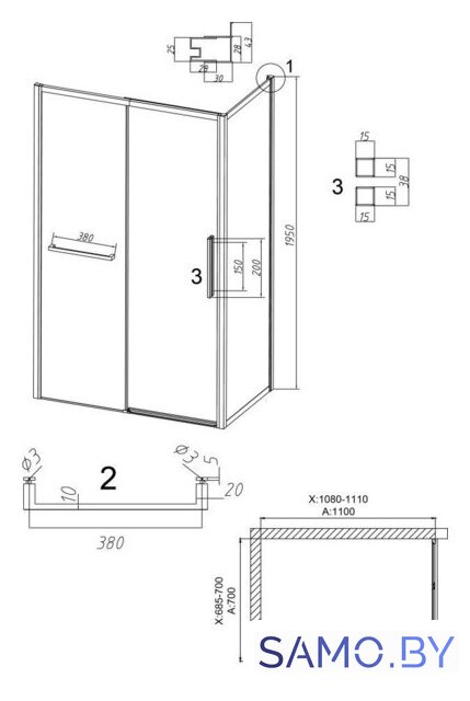 Душевой уголок Grossman Style 110x70x195 120.K33.05.1170.21.00 (черный матовый/прозрачное стекло) - Изображение №11 — Интернет-магазин samo.by