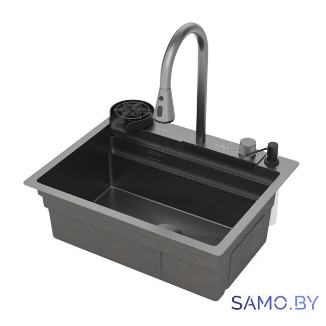 Кухонная мойка Roxen Stage Plus 560250-60B многофункциональная 8 в 1 (60*48/графит) - Изображение №4 — Интернет-магазин samo.by